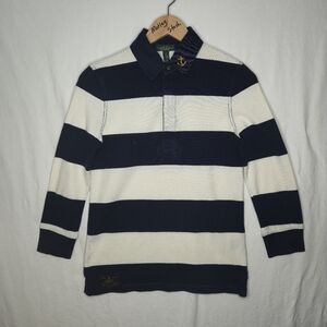Ralph Lauren Jeans Men's Long Sleeved Striped Polo Shirt Size Small